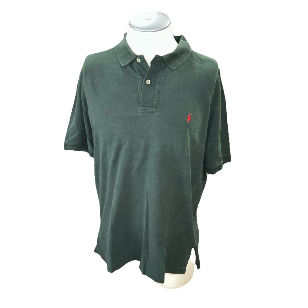 Polo Ralph Lauren Vintage Mens XL Green Polo Shirt Short Sleeve